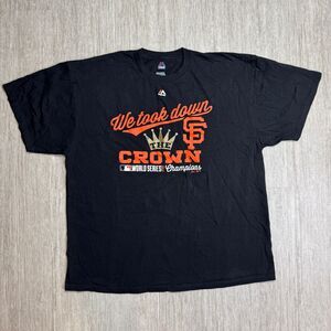 San Francisco Giants 2014 World Series Champions Shirt Majestic Men 2X Black